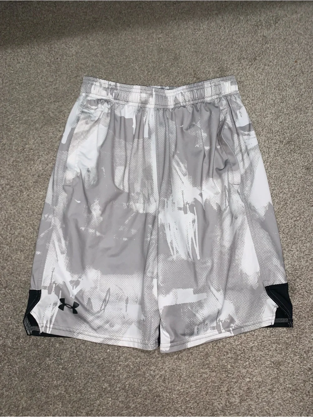 Under Armour Gray and White Men's Athletic Shorts